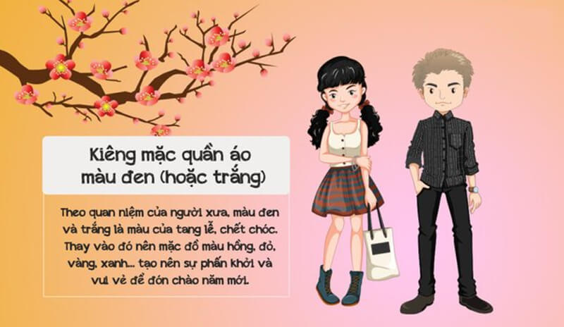 Kiêng mặc quần áo màu trắng, đen